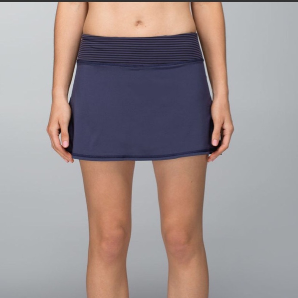 NWT Lululemon 8 Pace Setter Skirt Cadet Blue Stripe